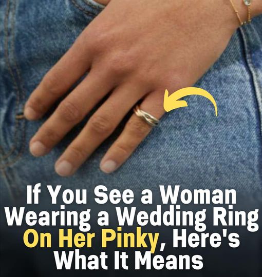 If you notice a woman wearing a wedding ring on her pinky finger, it carries a specific meaning.