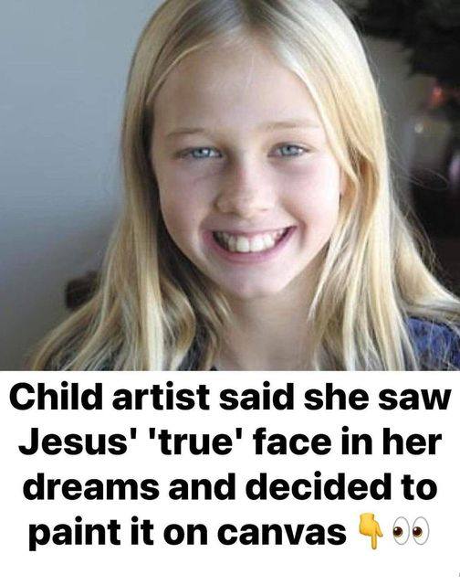 An 8-year-old child has created a stunning portrait of Jesus, asserting that they have seen His true face.