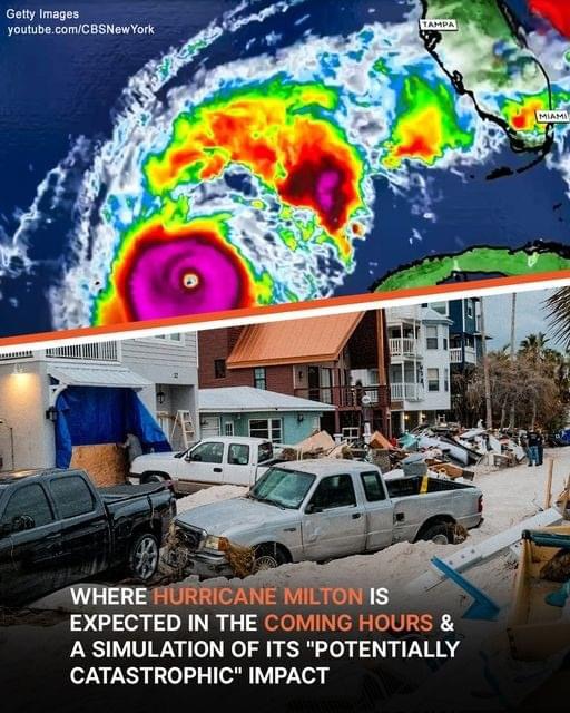 Hurricane Milton: A Simulation Highlighting the Potential Devastating Impact and Predicted Affected Areas in the Next Few Hours