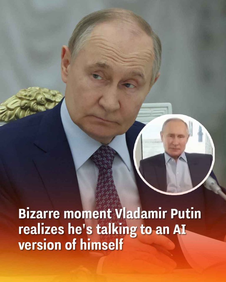 Bizarre moment Vladamir Putin realizes he’s talking to an AI version of himself