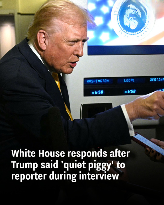 White House responds after Trump said ‘quiet piggy’ to reporter during interview