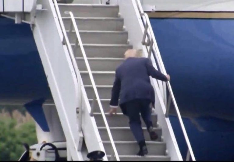 Donald Trump Regains Balance While Boarding Air Force One