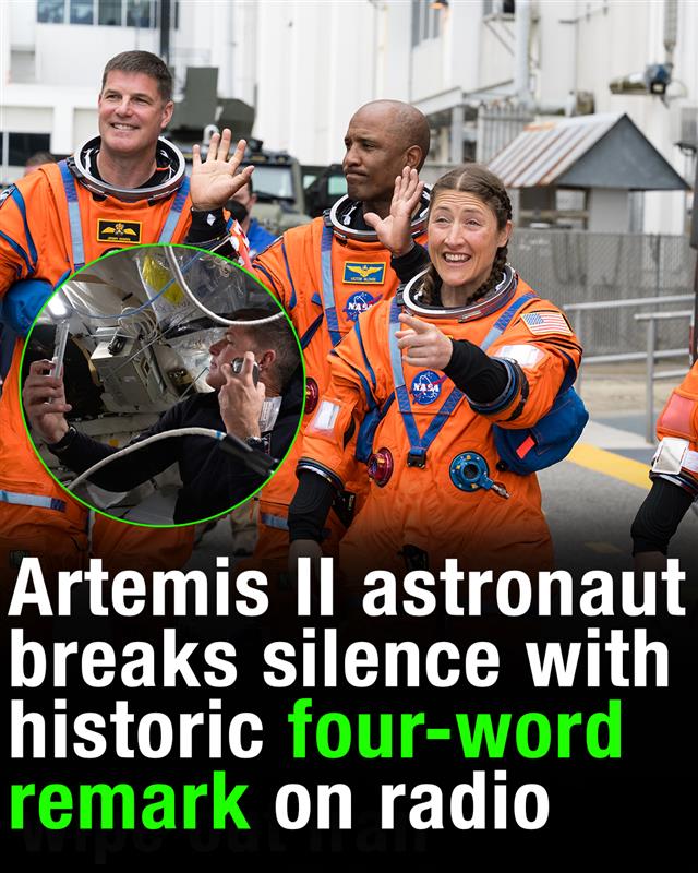 Artemis II astronaut breaks silence with historic four-word remark on radio