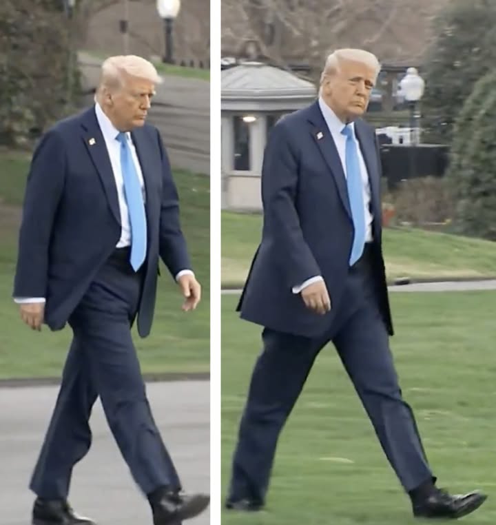 Photo of Trump walking toward Marine One
