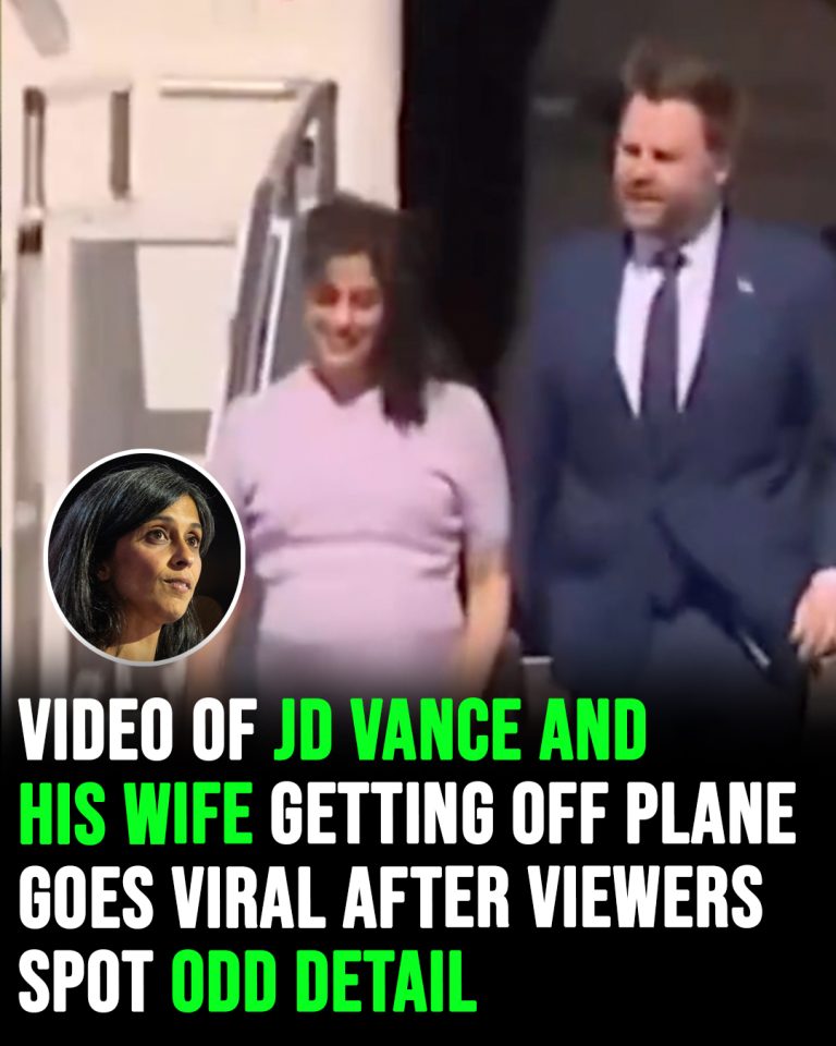 JD Vance and his wife getting off plane goes viral after viewers spot odd detail